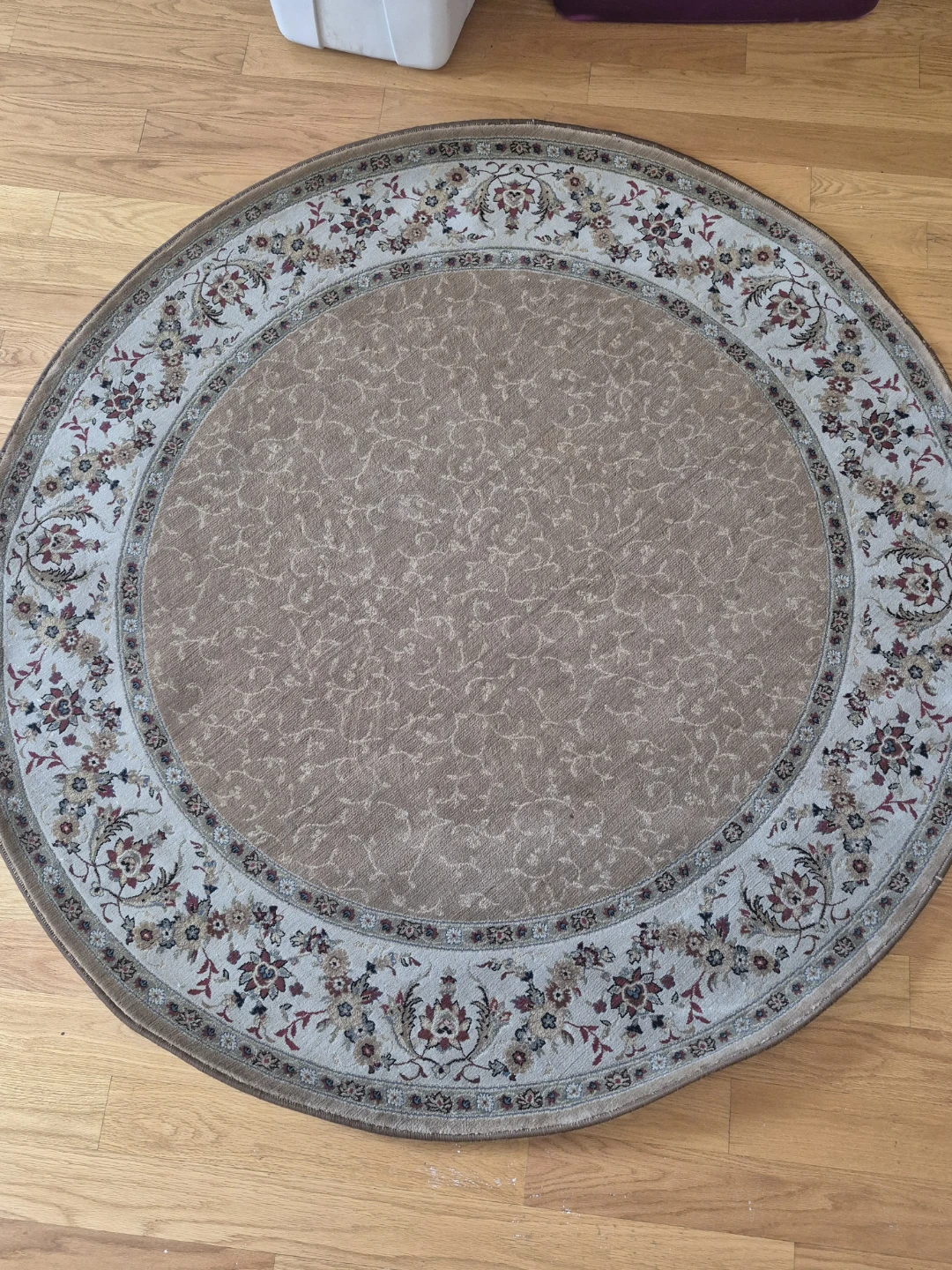 Round Floral Area Rug - photo 2