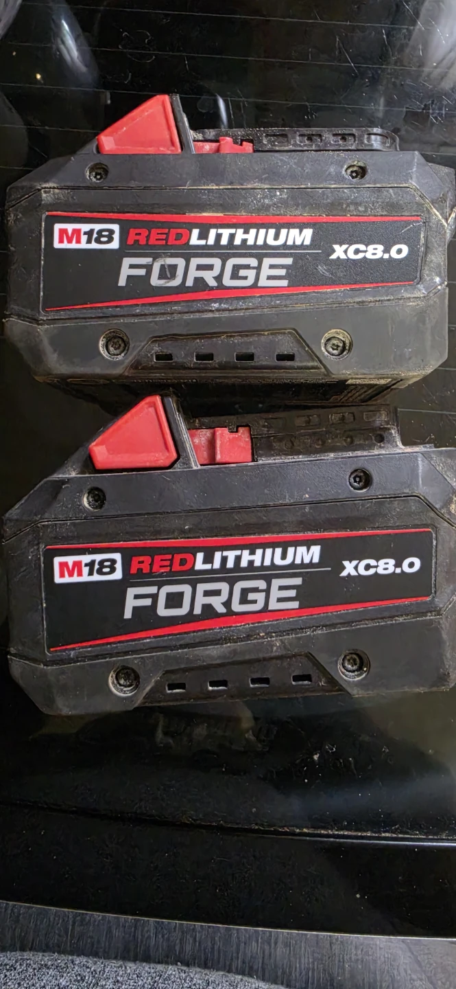 Two Milwaukee M18 REDLITHIUM FORGE XC8.0 Batteries