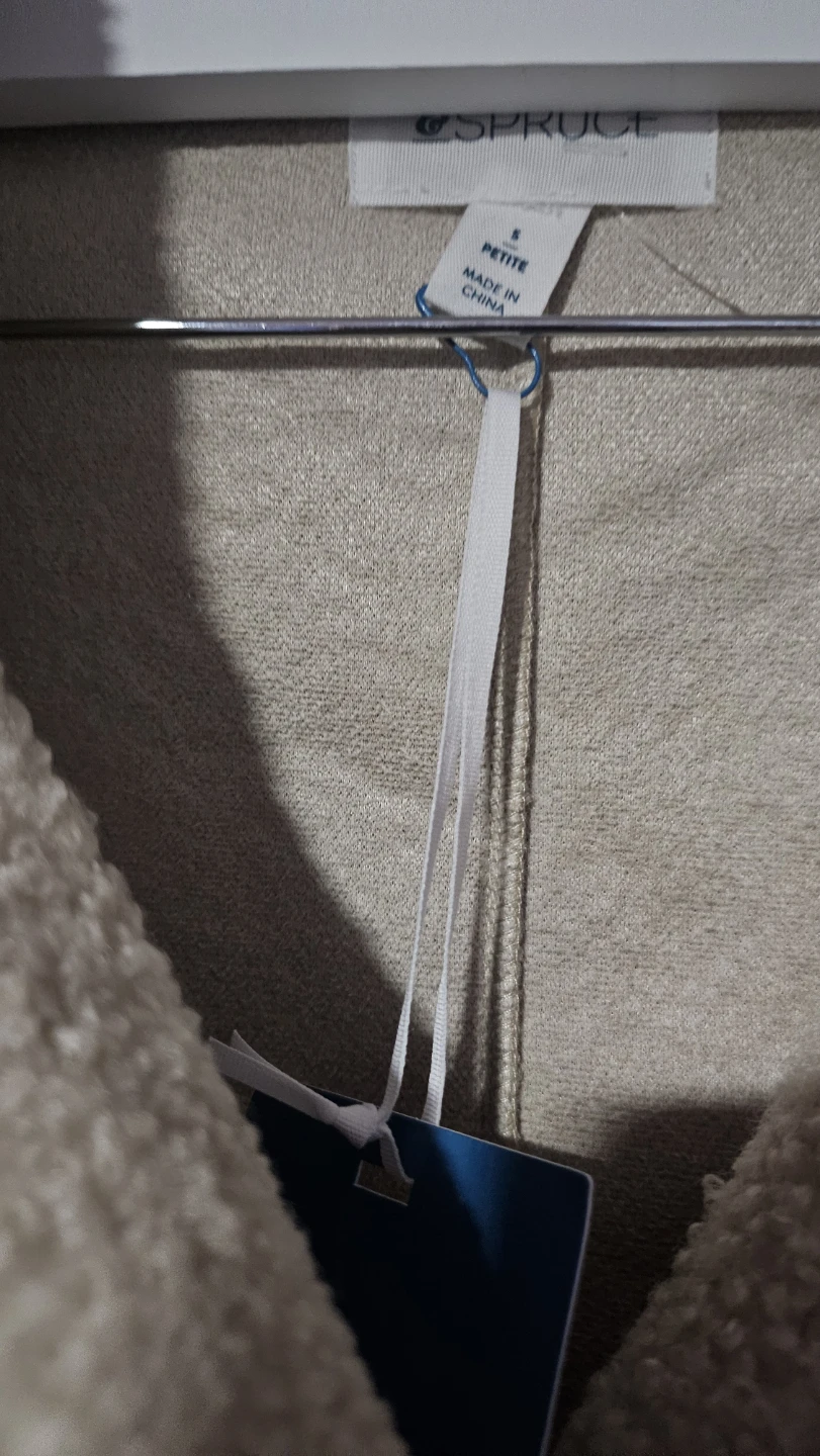 Market & Spruce Beige Sherpa Jacket, Petite S - photo 3