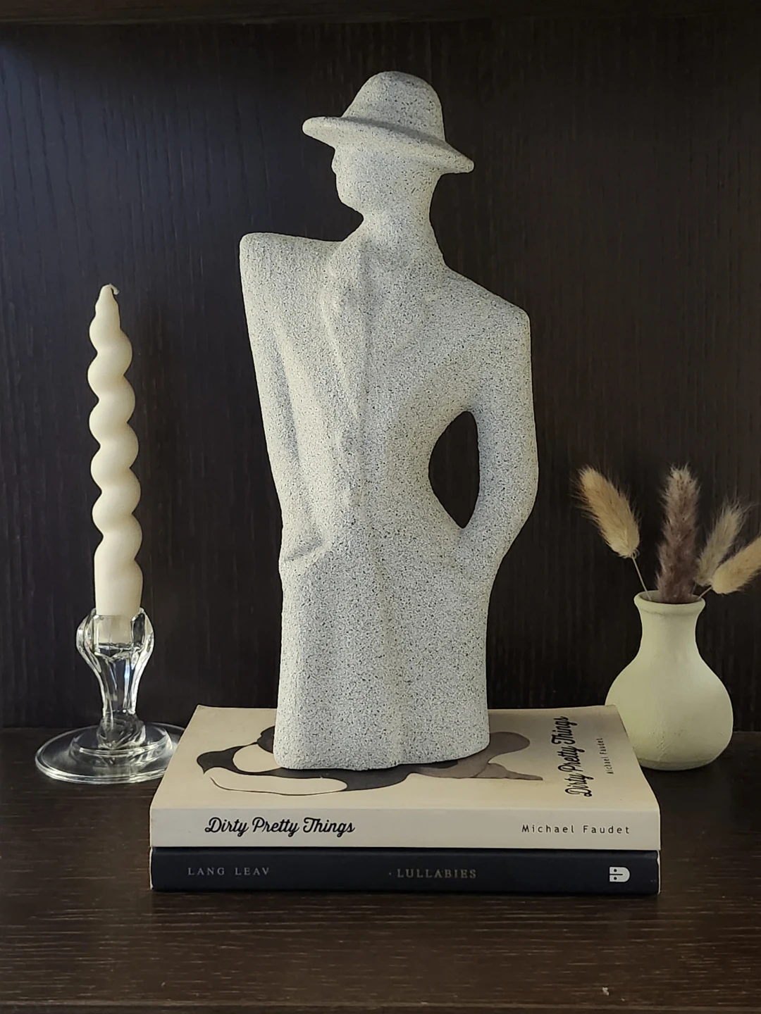 1980's Vintage Art Deco Abstract Figurine Speckled Finish