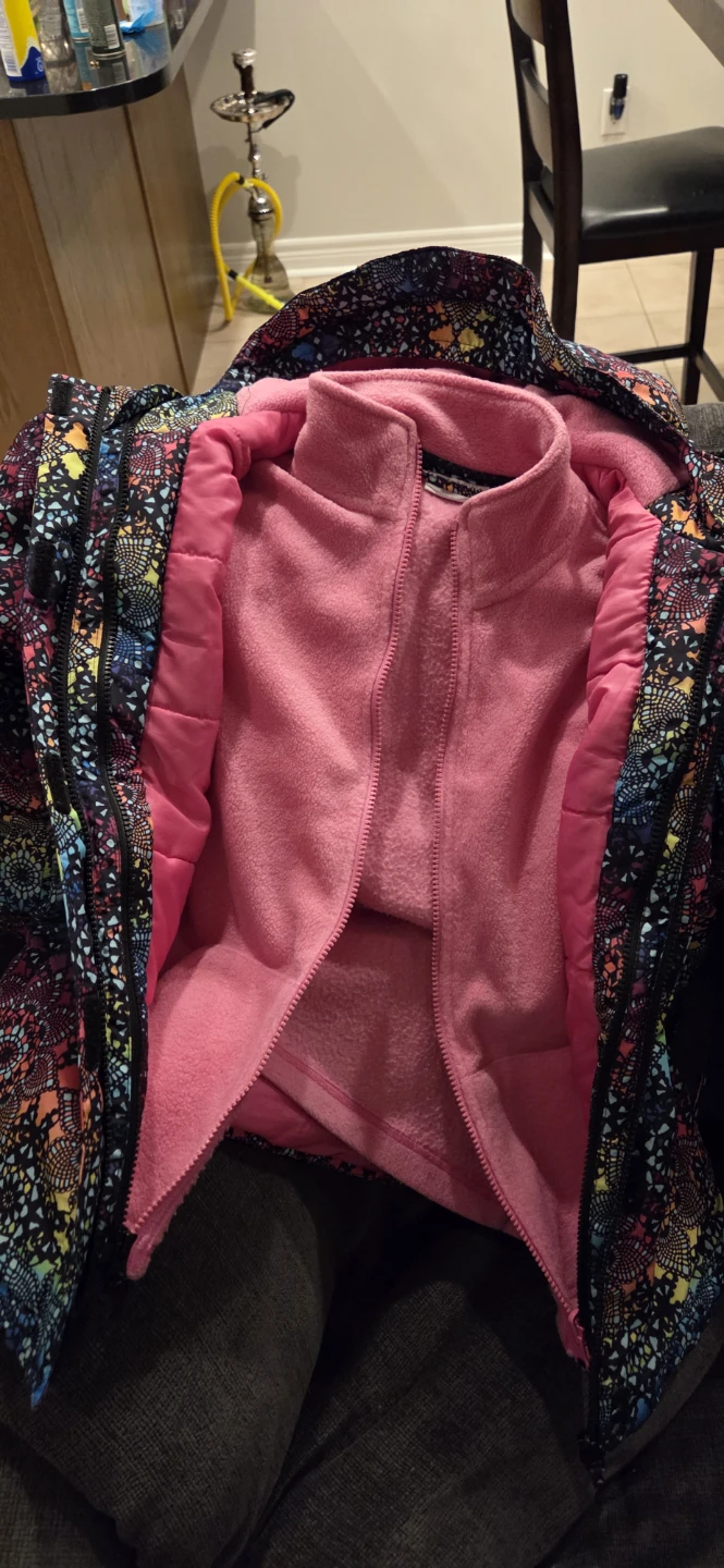 Colorful Patterned Girls Winter Jacket with pants - photo 3
