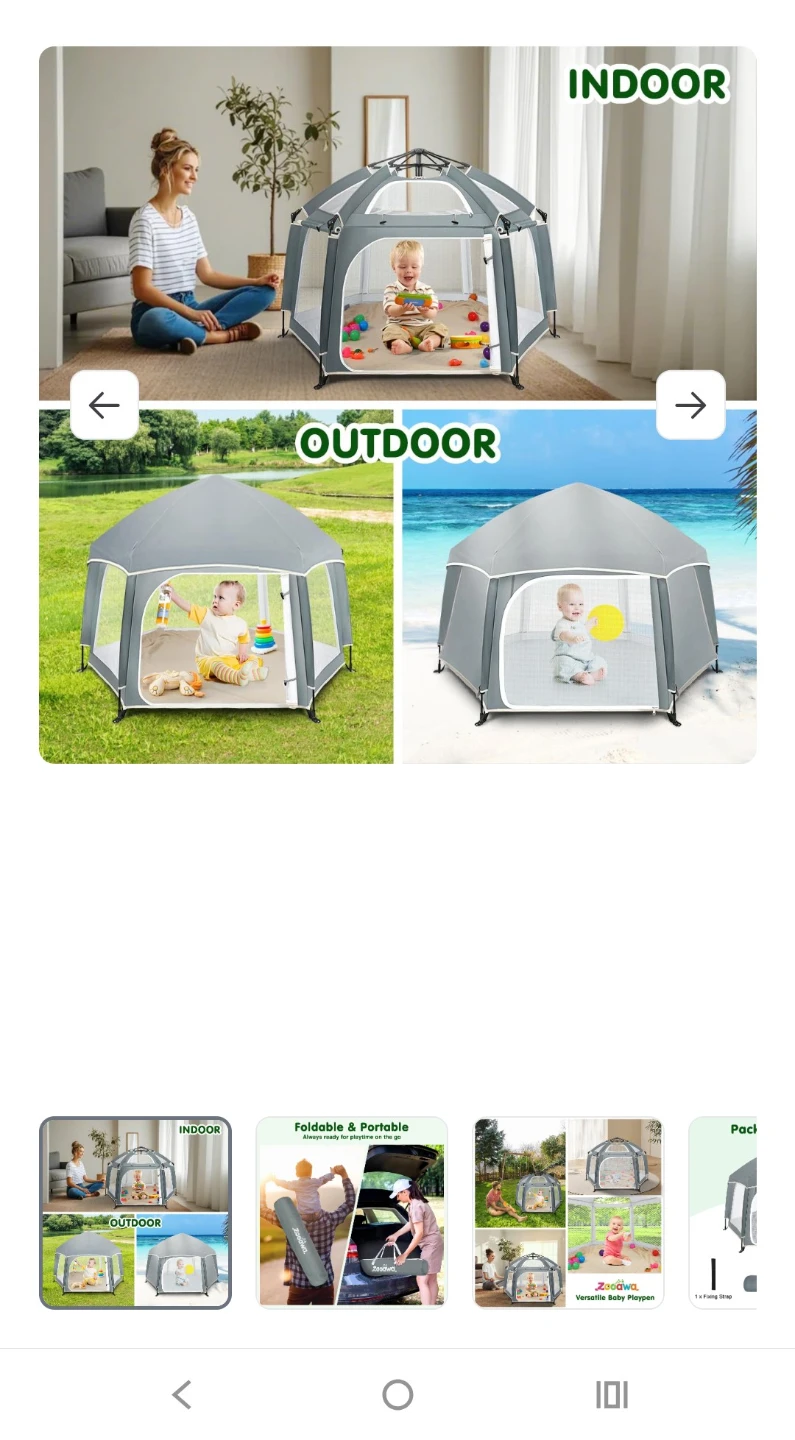 Zooawa Foldable Portable Baby Playpen - photo 3