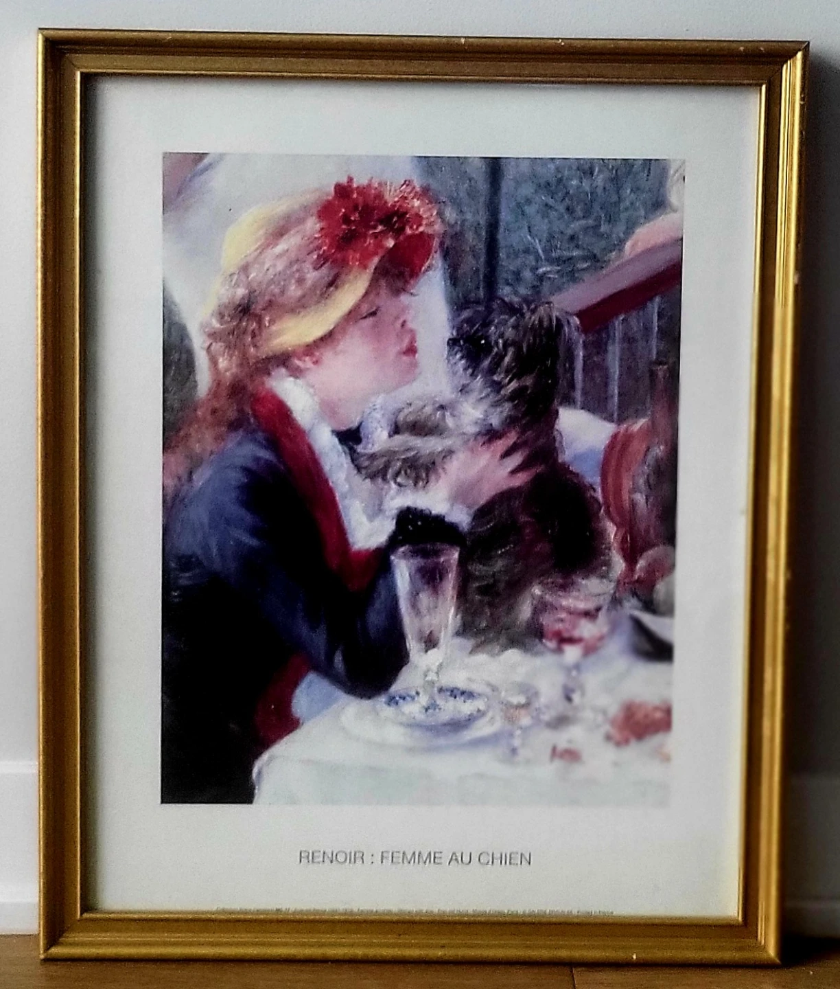 Framed Auguste Renoir Print "Femme Au Chien" Art (18x22 inches) - photo 4