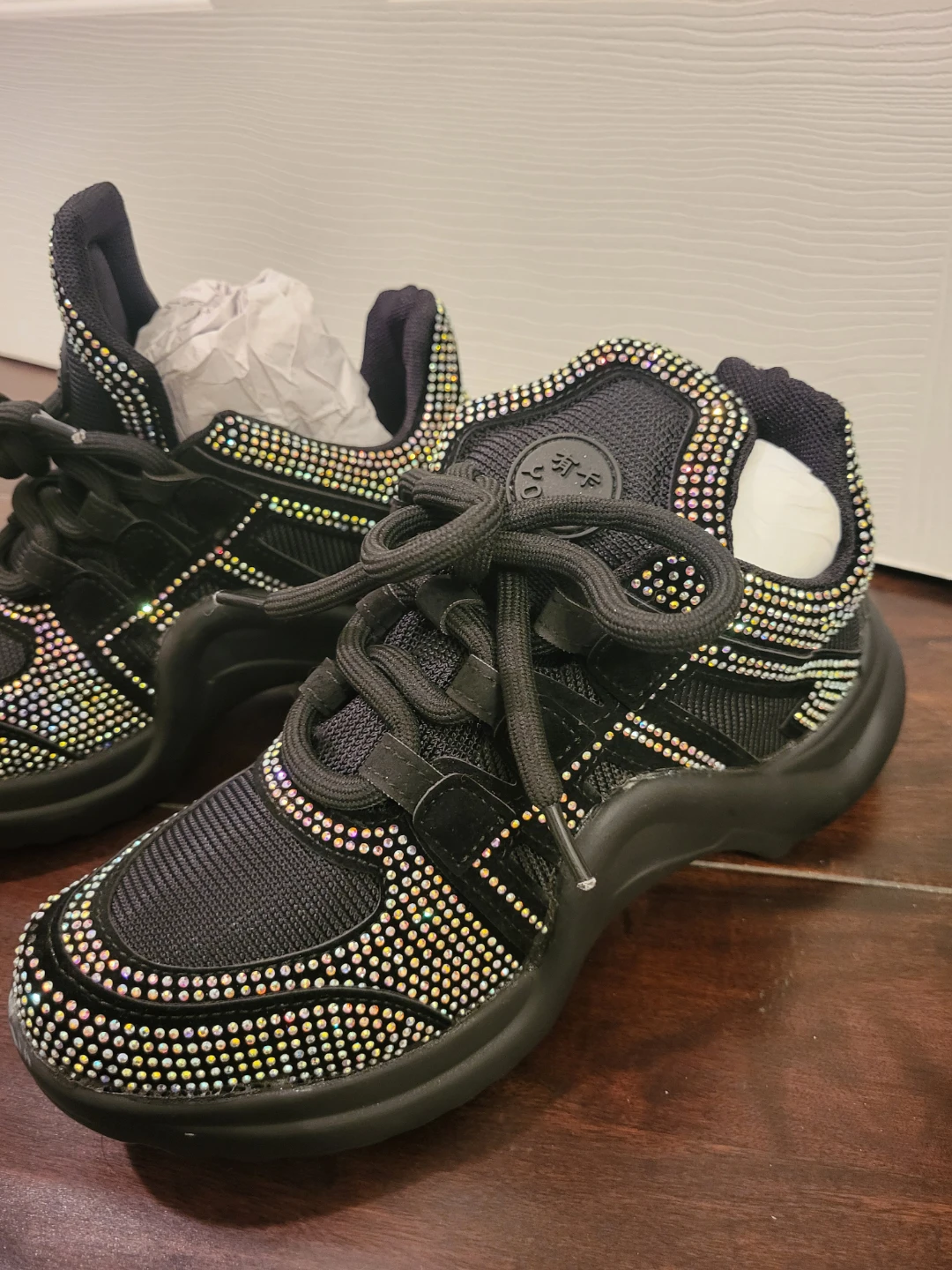 Black Rhinestone Sneakers - photo 3