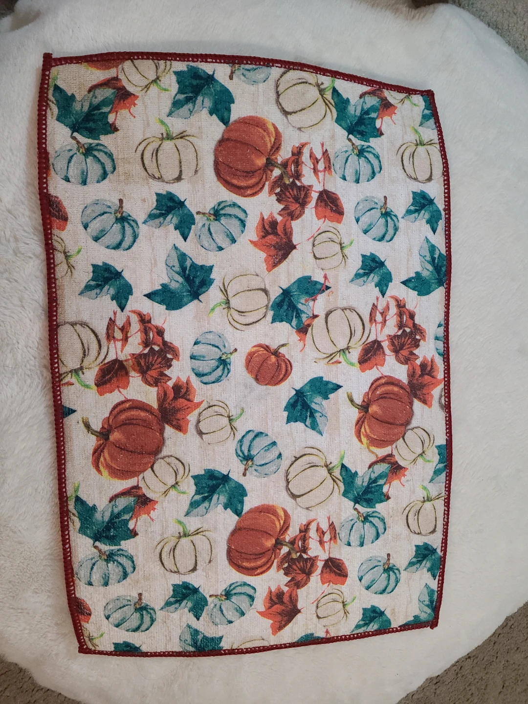 Autumn Pumpkin Pattern Dish Drying Mat
