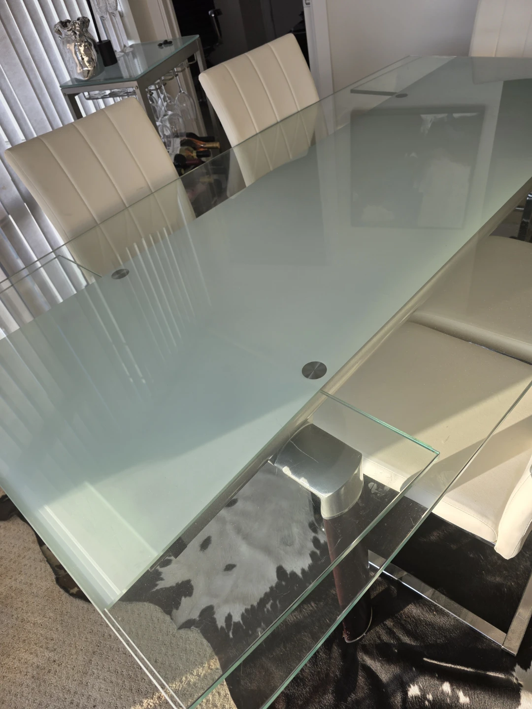 Frosted glass dining table - photo 4