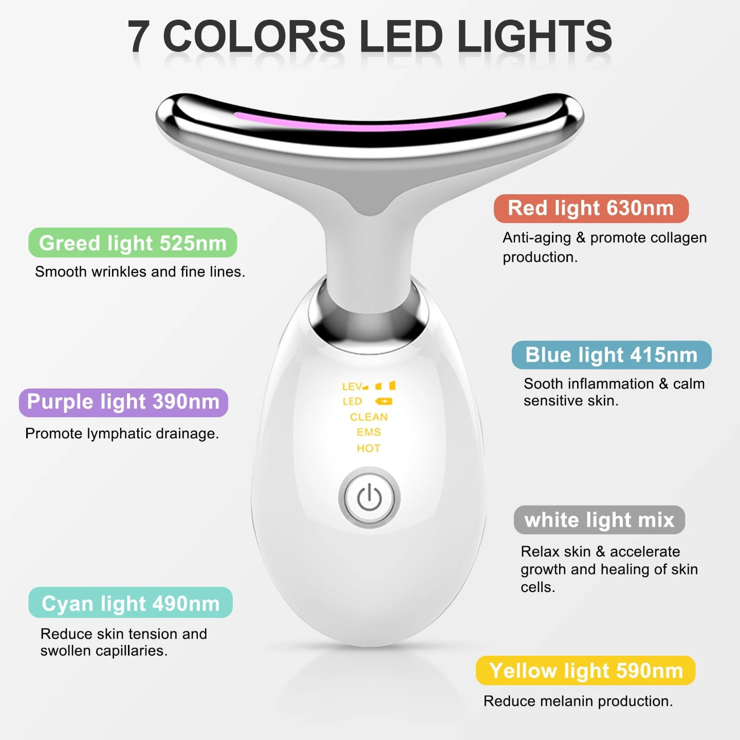 Facial Massage wand with LED lights - photo 3