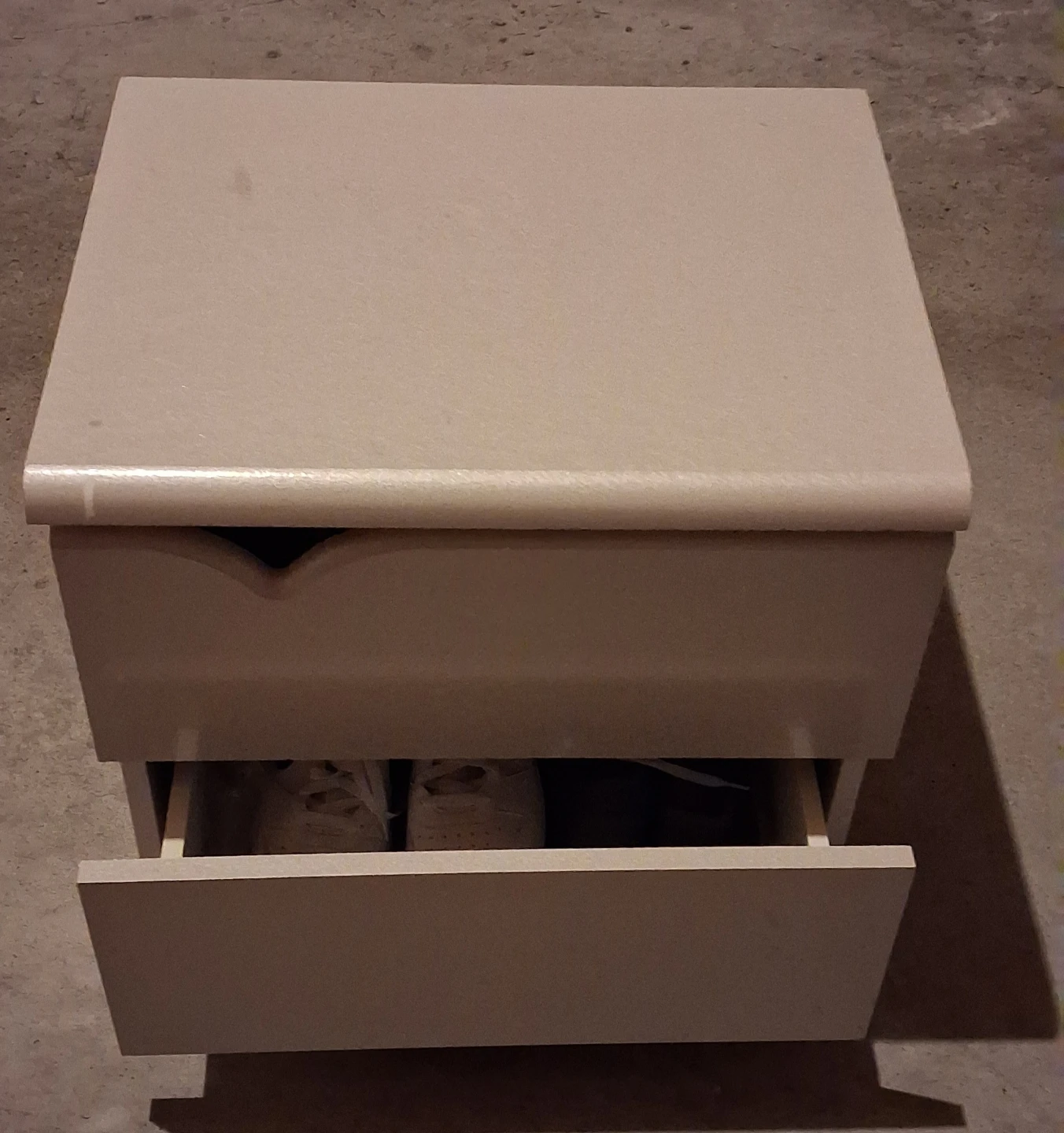 Beige 2-Drawer Bedside Table - photo 4