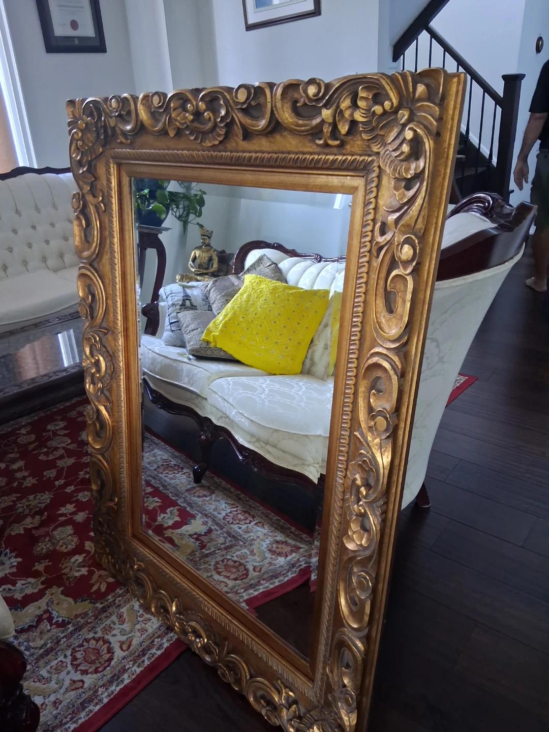 Ornate Gold Carved Frame Mirror - photo 3