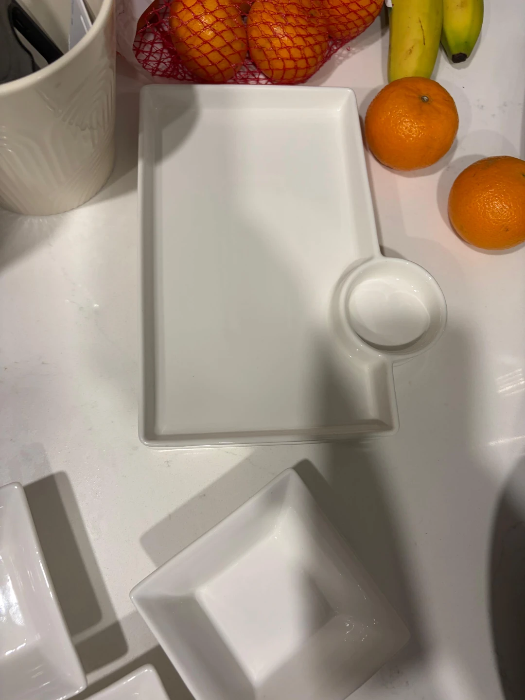Set of White Ceramic Serving Trays