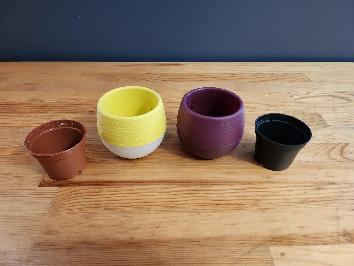 Self-Watering Planter Pots Yellow/Maroon- (Set of 2)