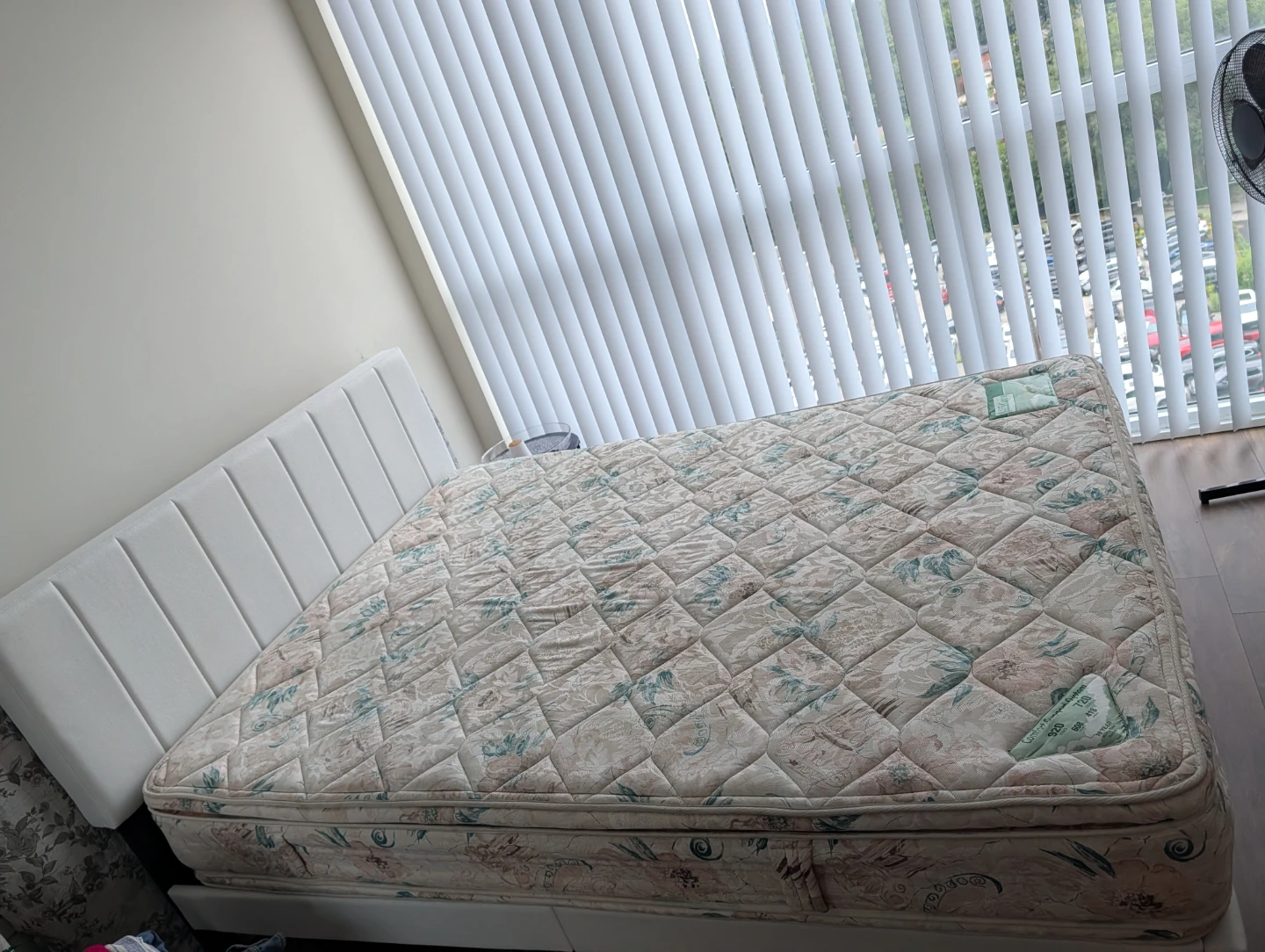Double Sized Mattress and White Bed Frame