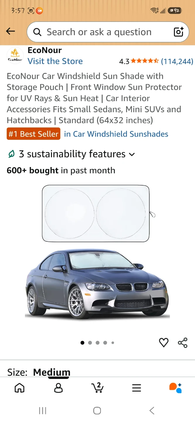 Car Windshield Sun Shade Medium