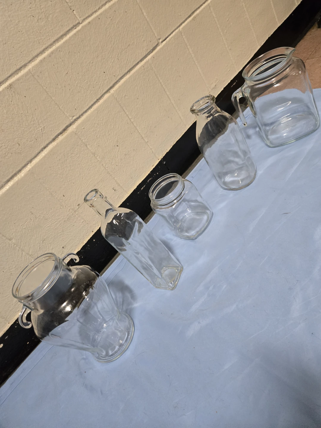 5pc Farmhouse Clear Glass Pitcher, Jar & Vase Decor Lot - photo 2