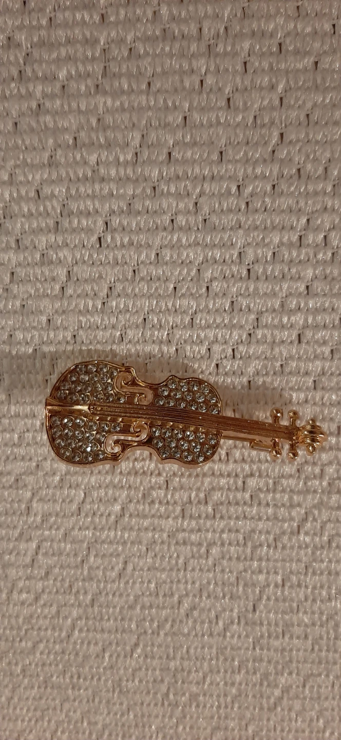 Sparkly Violin shaped Brooch