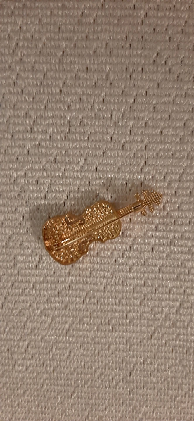 Sparkly Violin shaped Brooch - photo 3