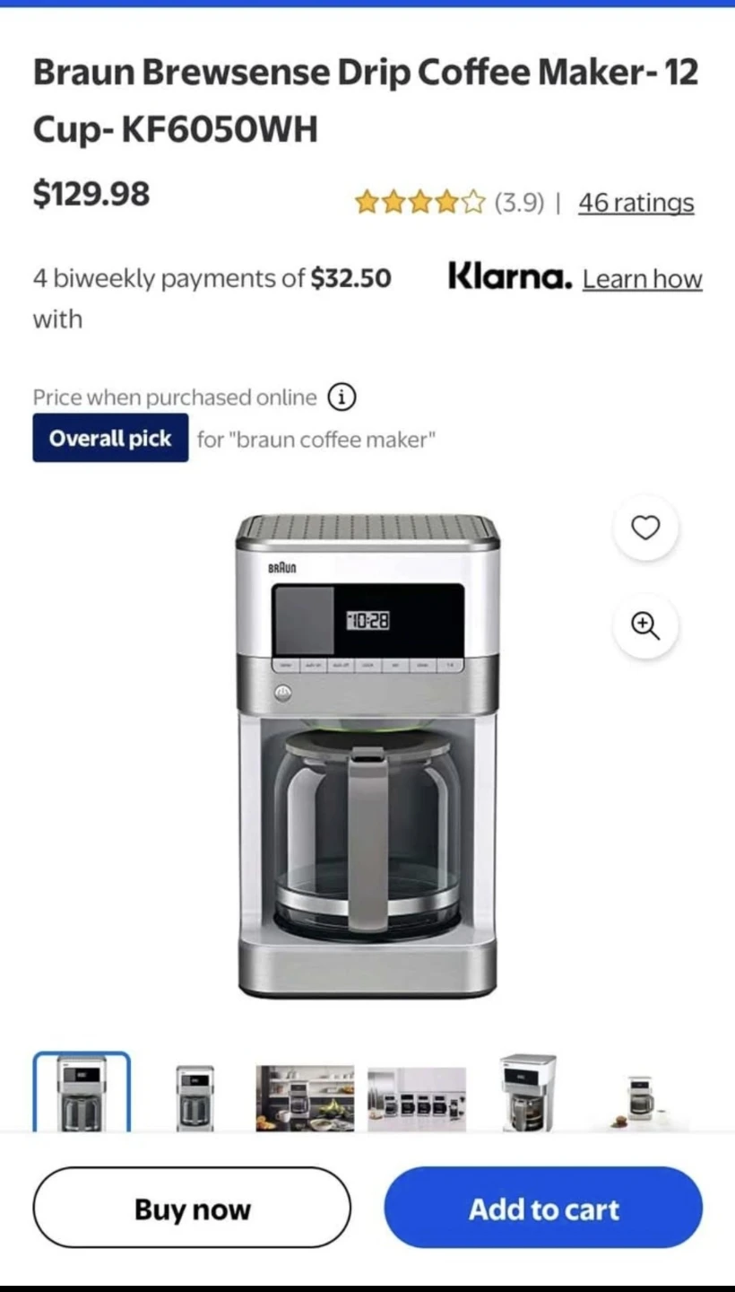Braun BrewSense 12-Cup Drip Coffee Maker