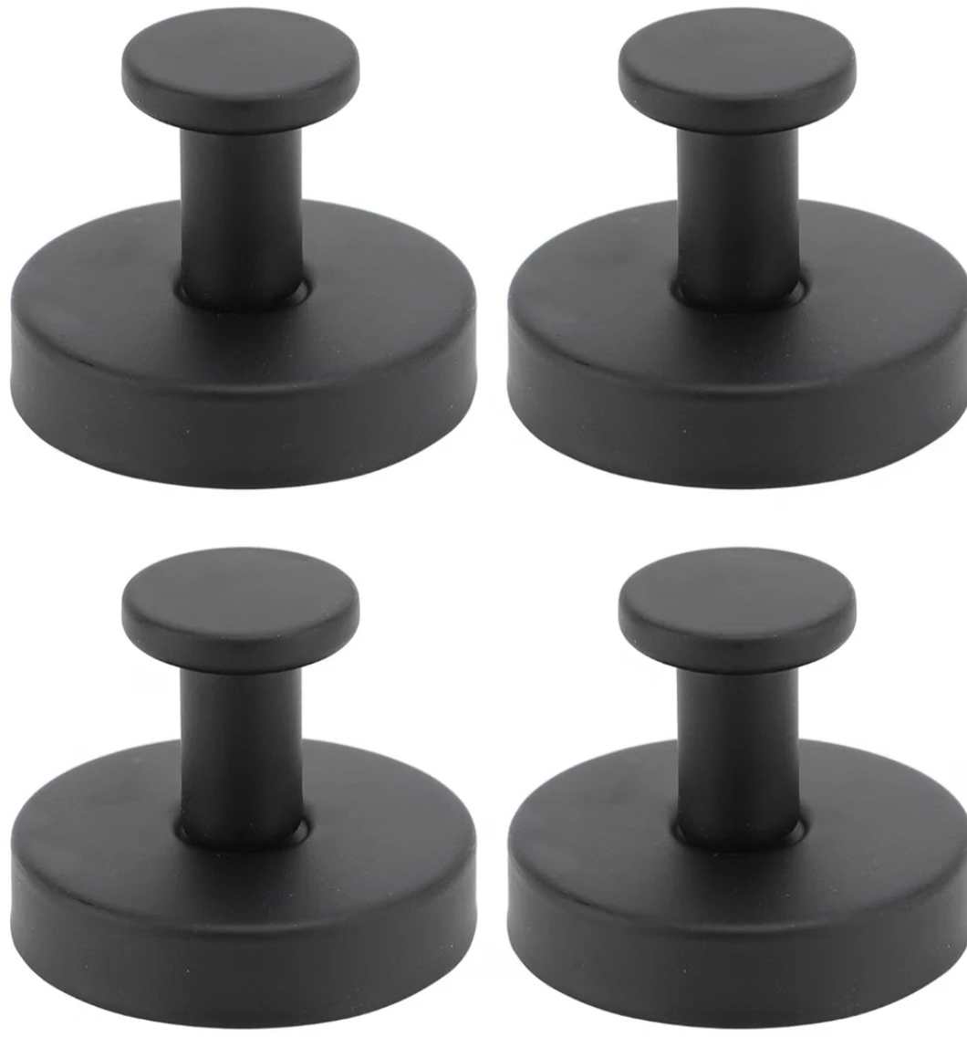 Set of 4 Black Wall Suction Hooks Removable