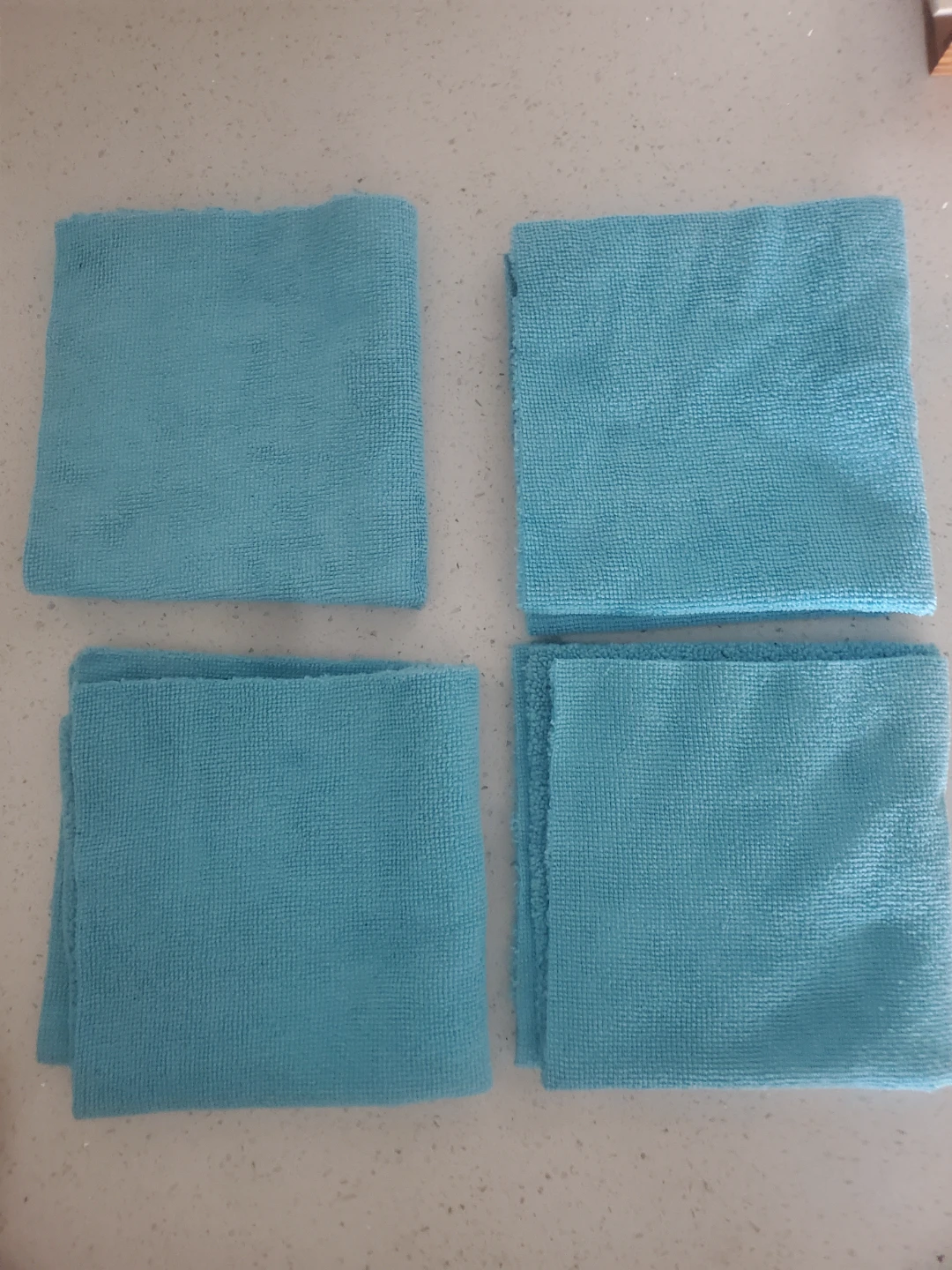 Set of 4 Blue Microfibre Cleaning Cloths