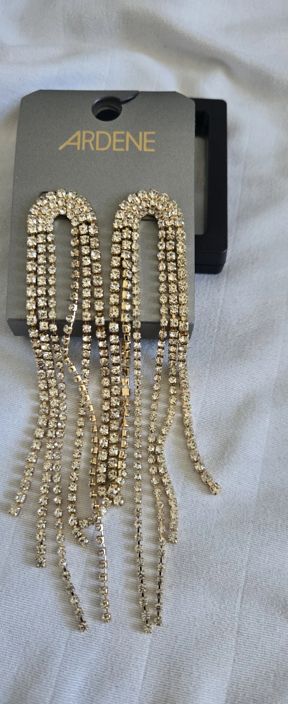 Ardene Rhinestone Fringe Earrings