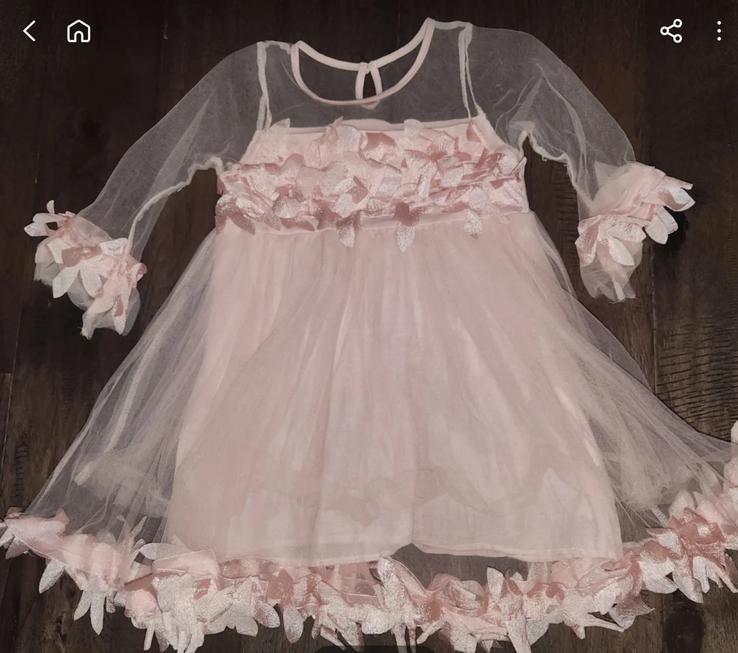 Pink Floral Tulle Dress , age 4_5