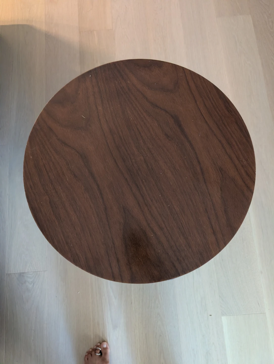 West Elm 19"  Round Storage Ottoman with Wooden Top - photo 3