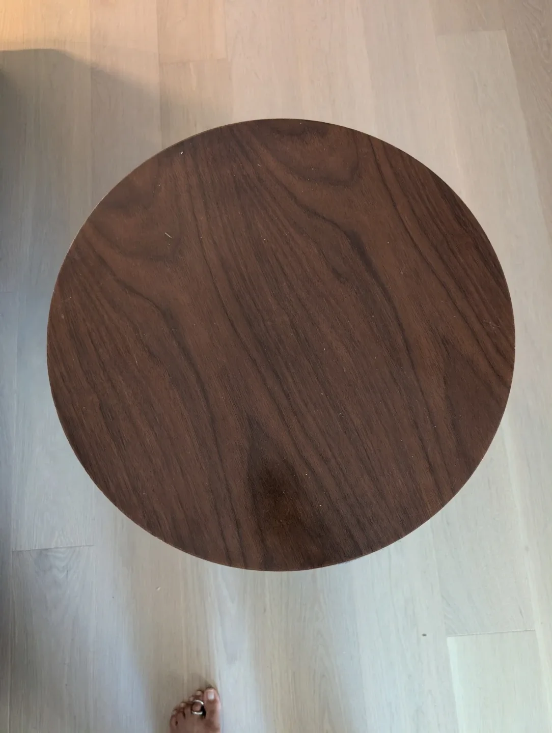 West Elm 19"  Round Storage Ottoman with Wooden Top - photo 3