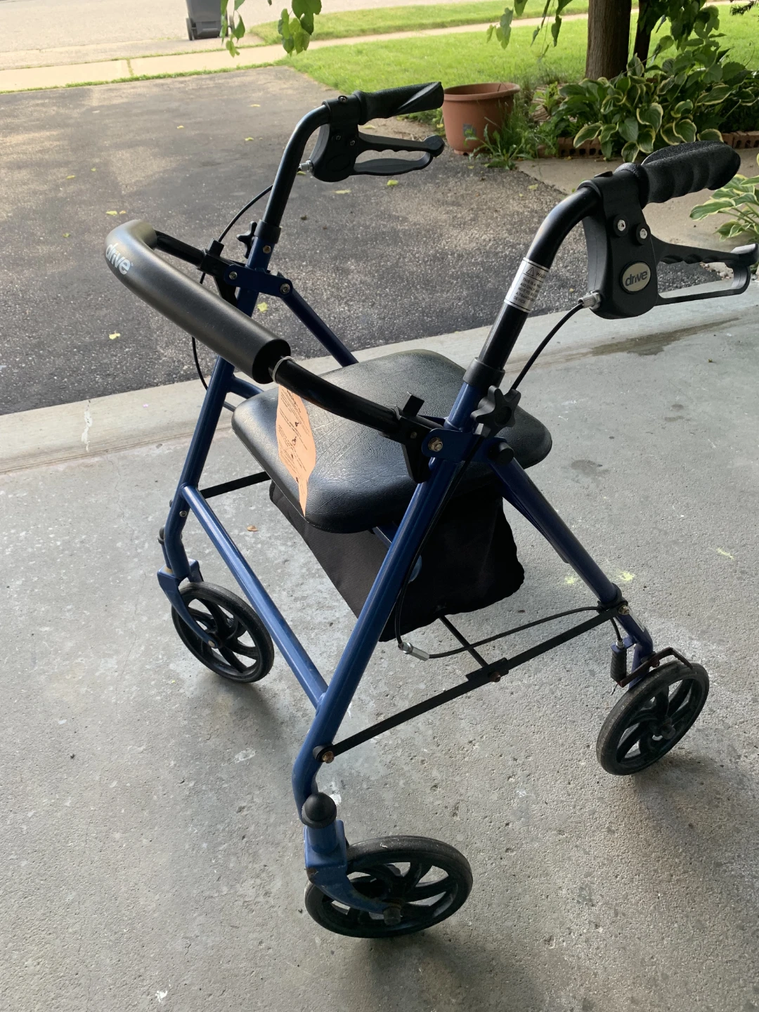 Drive Medical Blue Four-Wheel Rollator / Walker