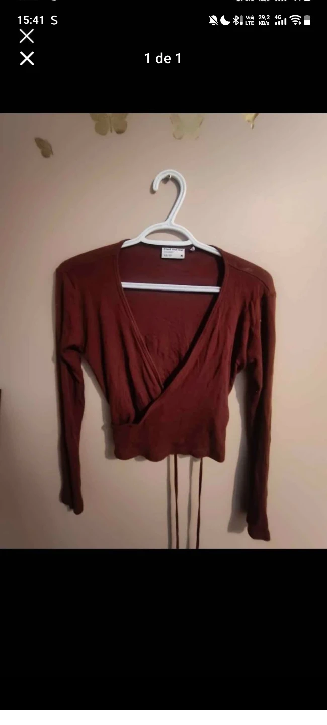 Frank And Oak Maroon Wrap Top