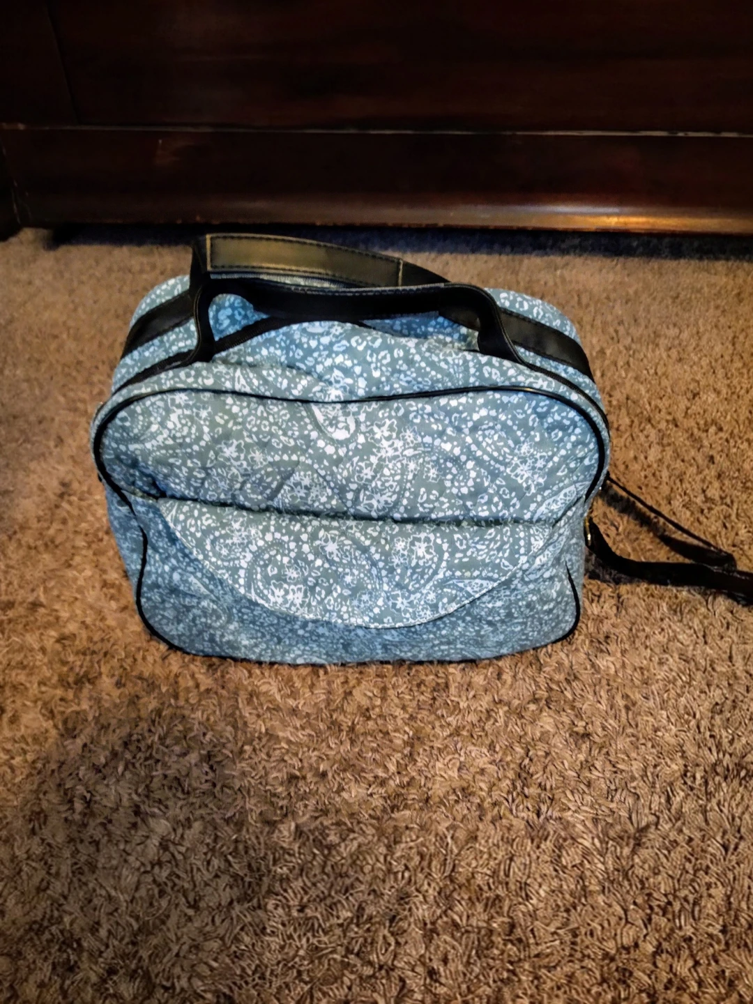 Blue and White Quilted Paisley 3 Piece Travel Set - photo 2