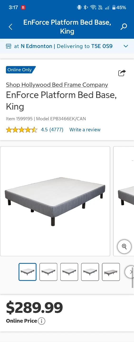 King size bed frame, steel. Nearly new. - photo 2