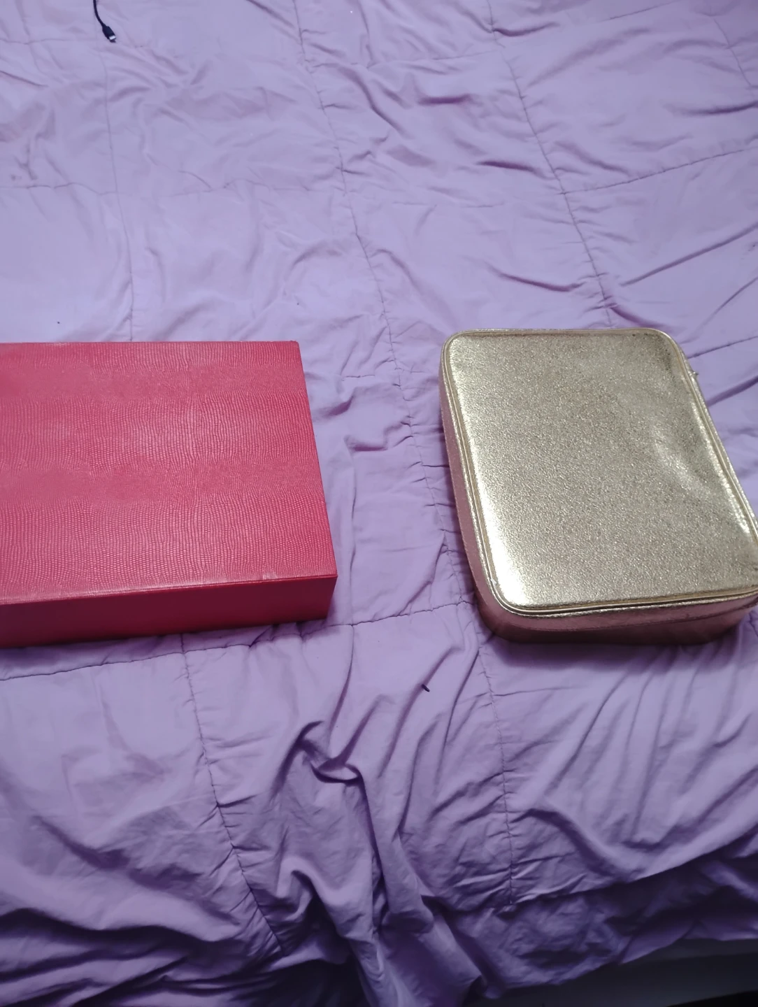 Red Storage Box and Gold Cosmetic Case - photo 3