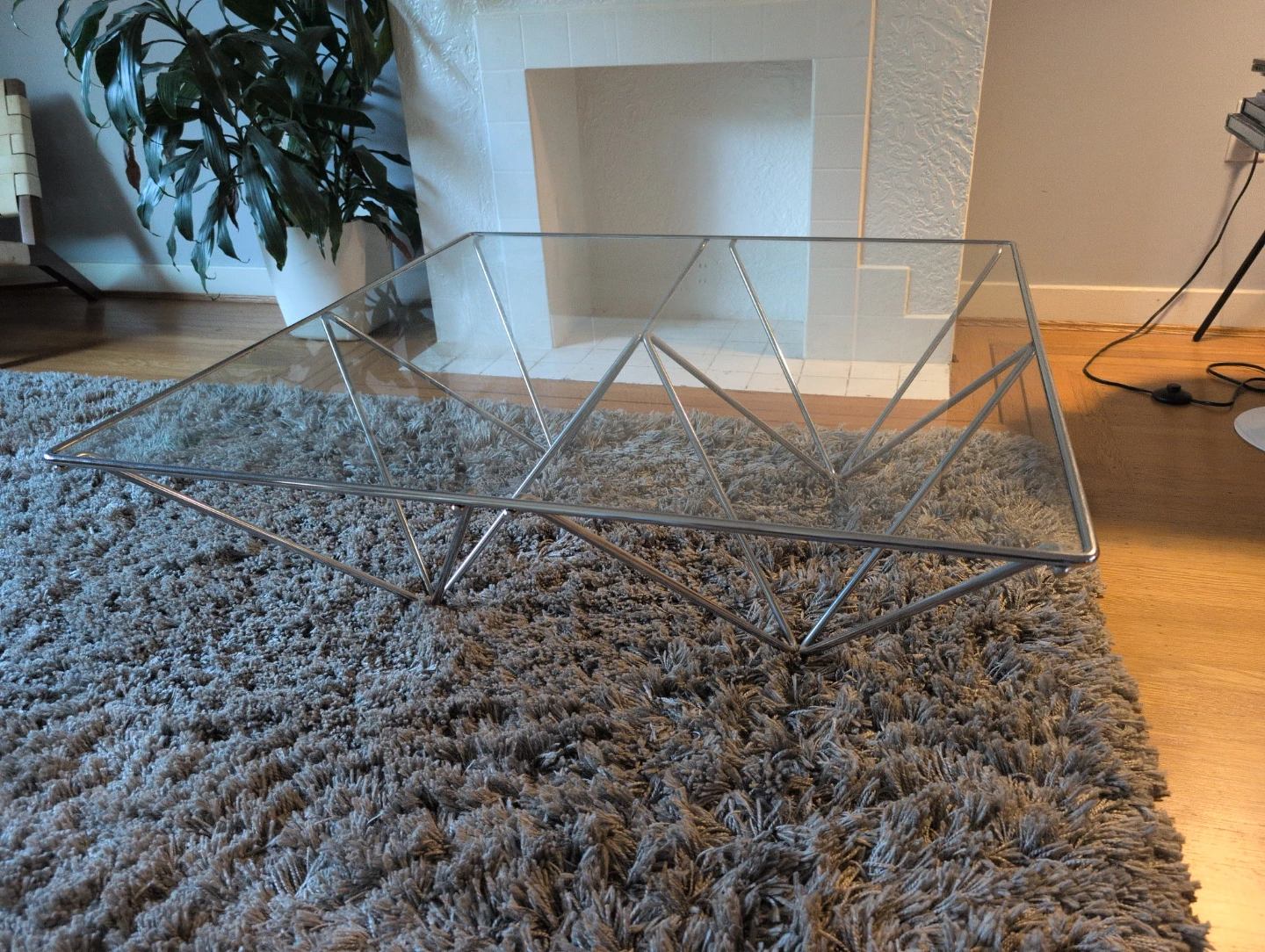 Alanda Chrome and Glass Coffee Table
