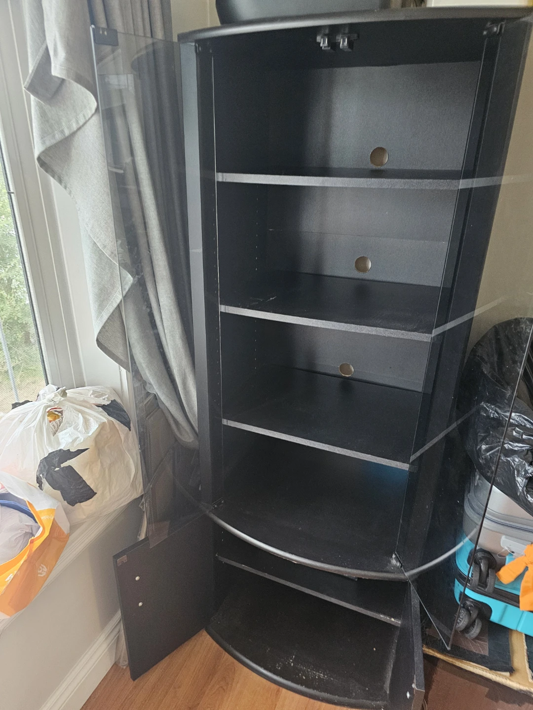 Black Media Display Cabinet