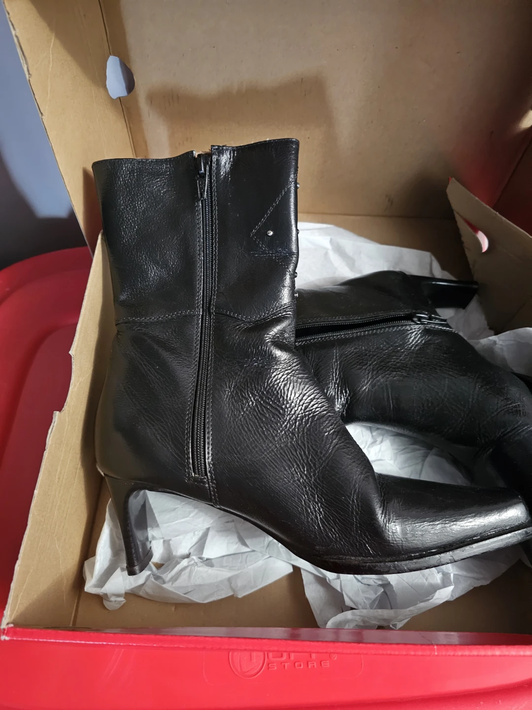 Black Leather Ankle Boots size 7