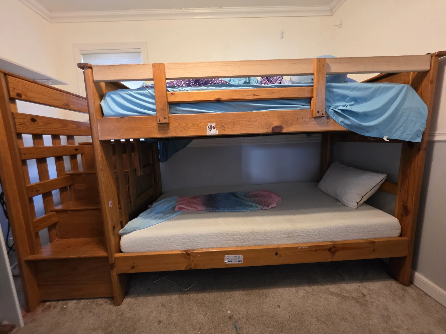 Wooden Bunk Bed with Stairs and Drawers - photo 5