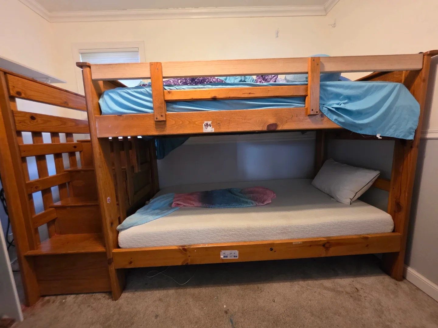 Wooden Bunk Bed with Stairs and Drawers - photo 5