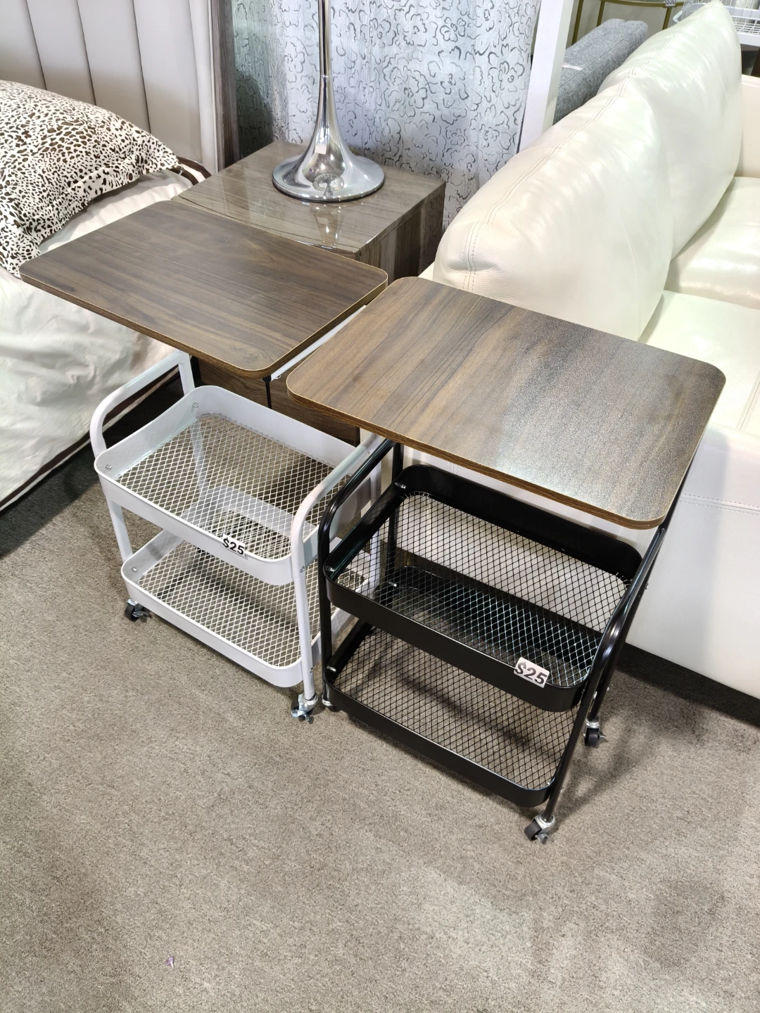 Rolling Cart with Wooden Top