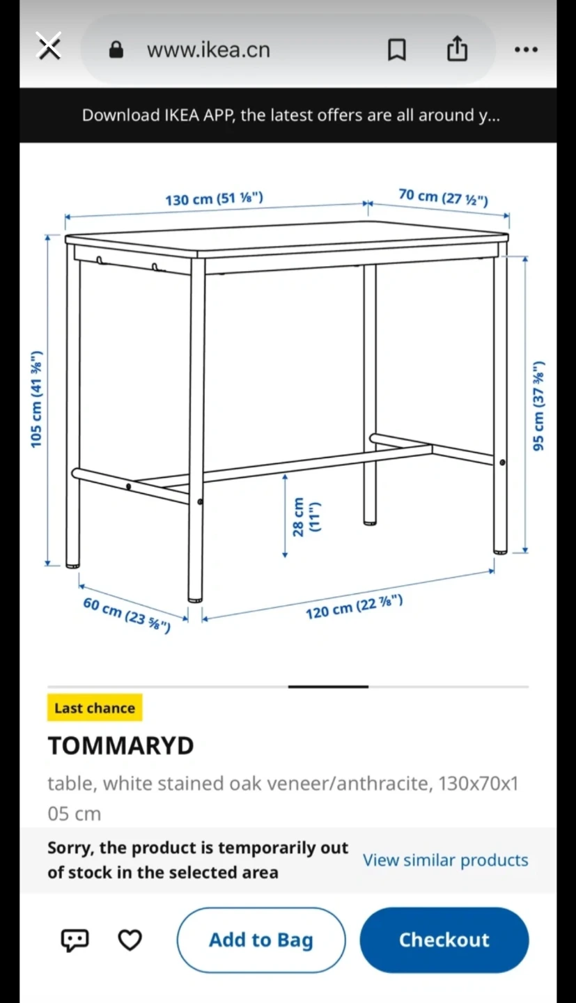 IKEA TOMMARYD Bar-Height Table – Natural Wood & Black - photo 5