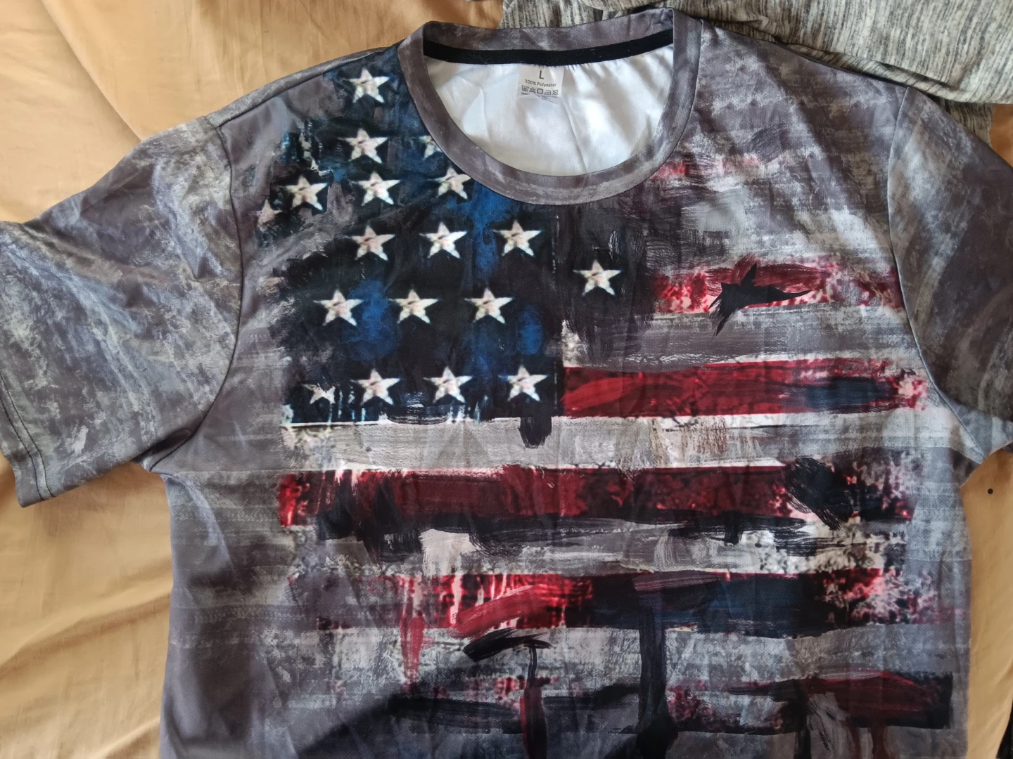 American Flag Print T-Shirt
