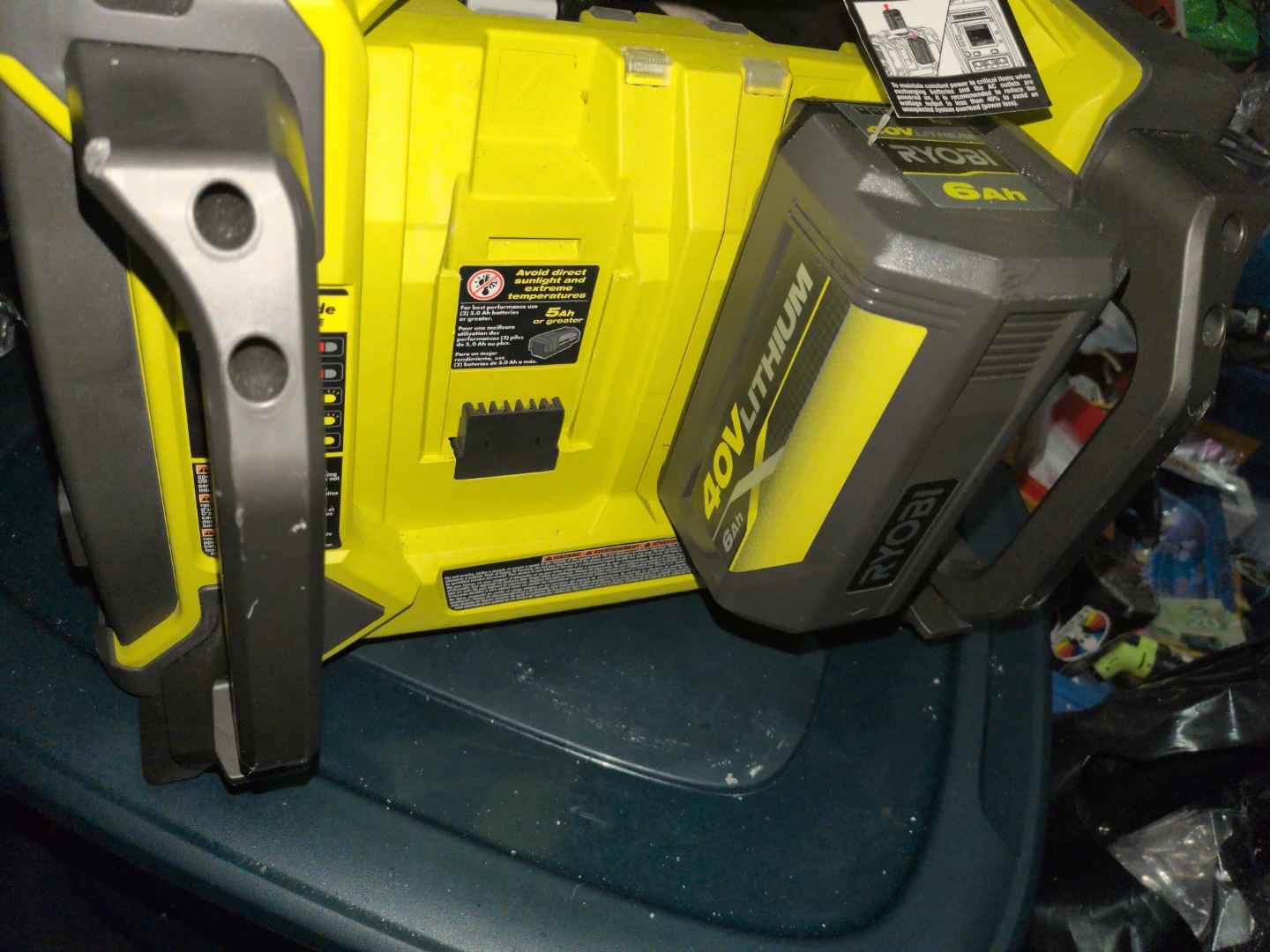 Ryobi 40V Power Source Inverter  w two  40v  lithium batteries - photo 2