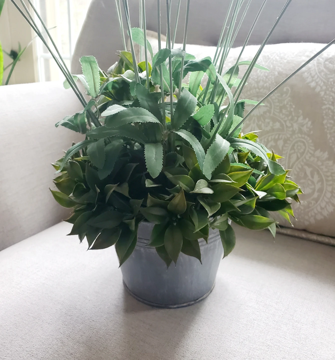 Artificial Lavender Arrangement in Metal Pot - photo 3