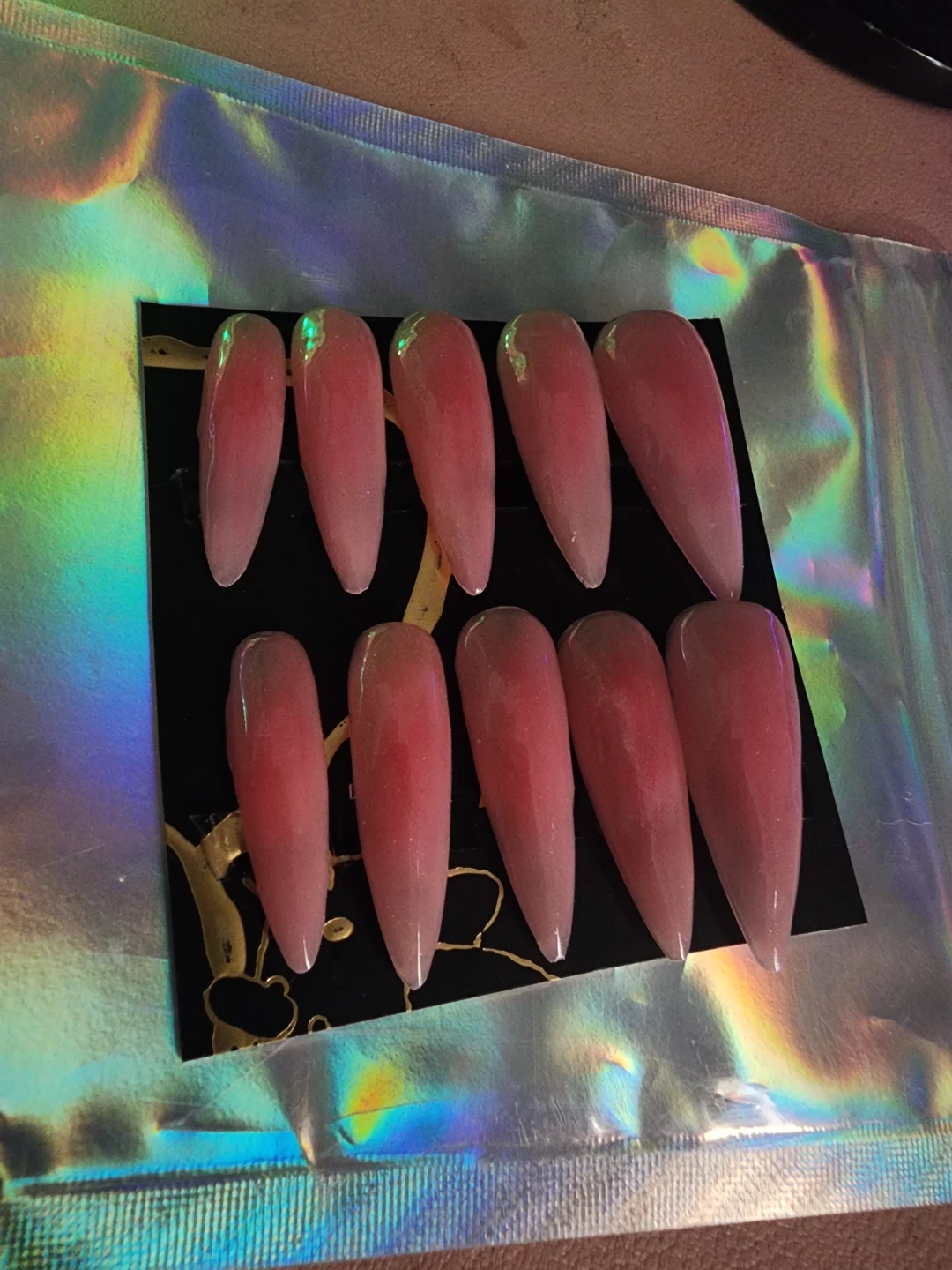 Handmade Pink press-on nails Size xs - photo 2