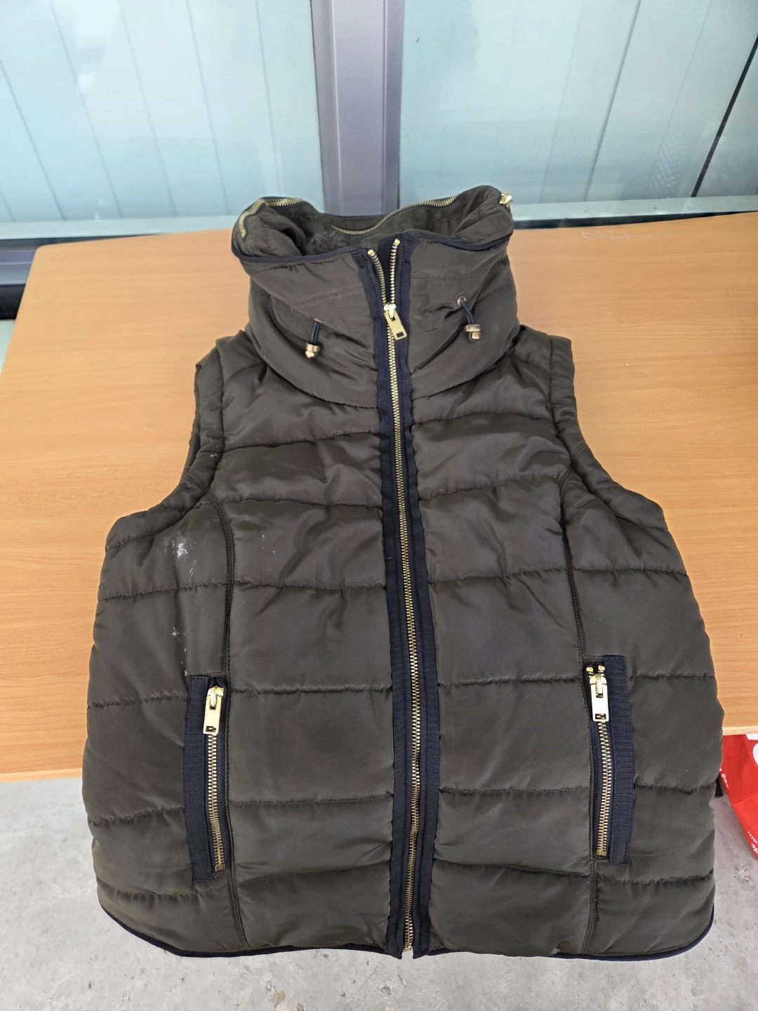 H&M Olive Green Quilted Puffer Vest