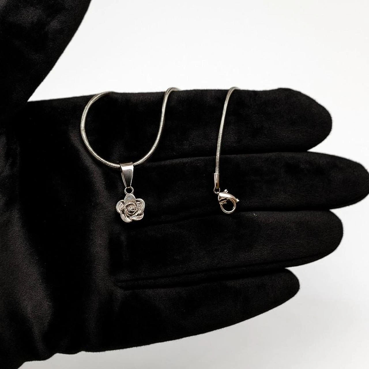 Mini Rose Silver Jewelry Set in Stainless Steel - photo 2