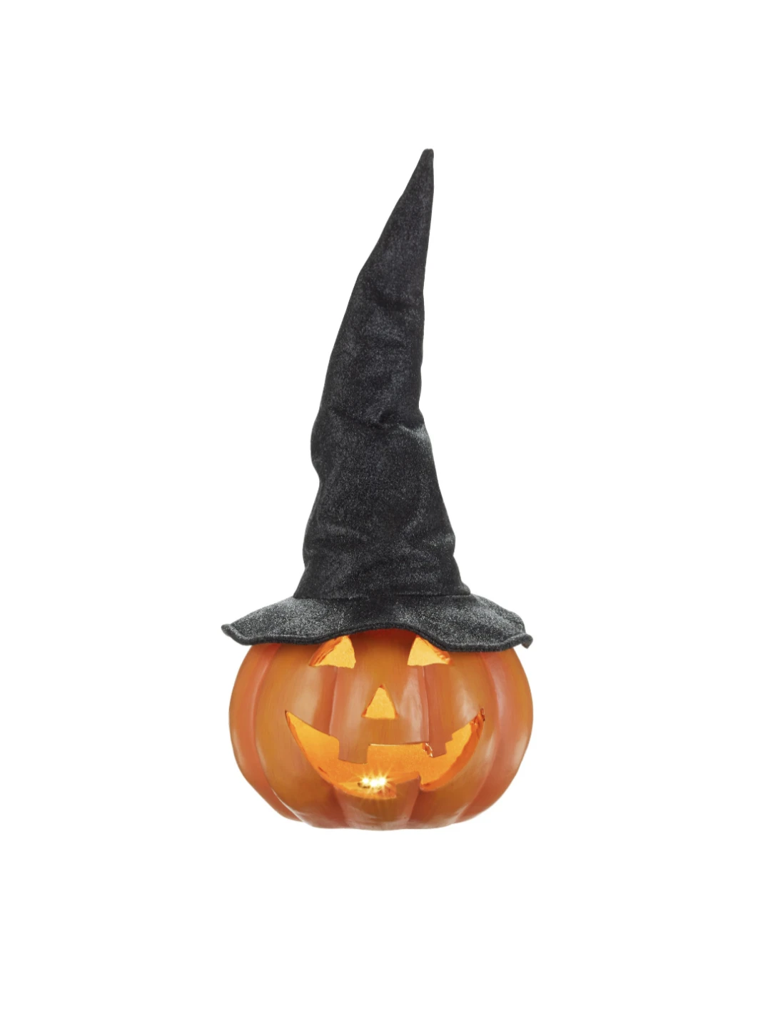 Light-Up Jack-o'-lantern with Witch Hat