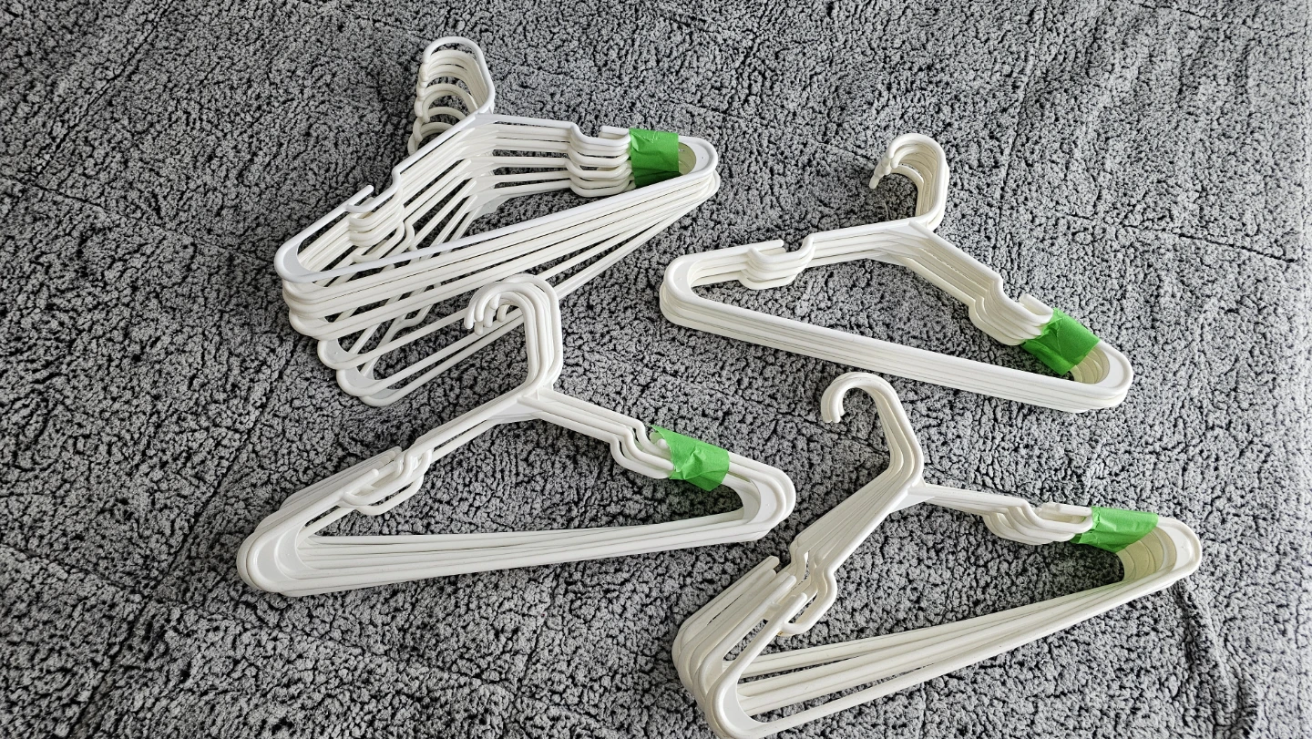 Assorted Plastic Clothes Hangers white and grey - photo 3
