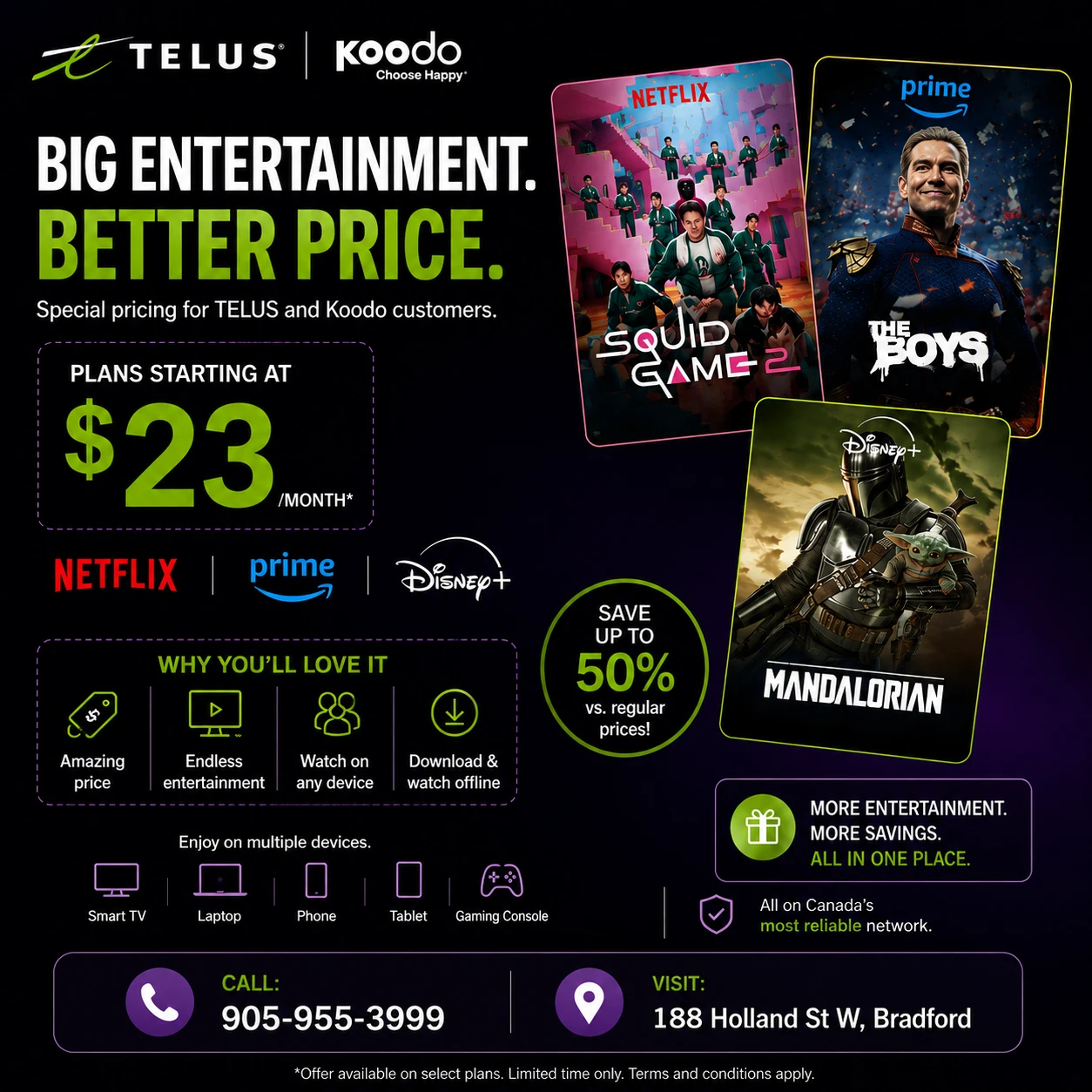 Telus and Koodo Streaming Bundle