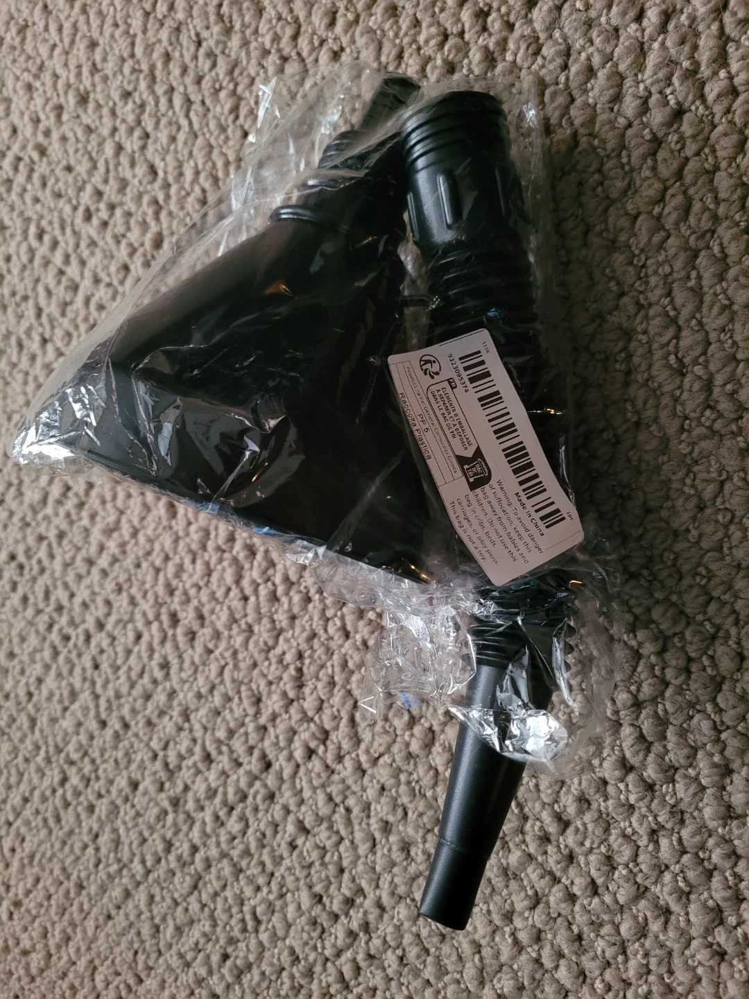 Black plastic funnel set