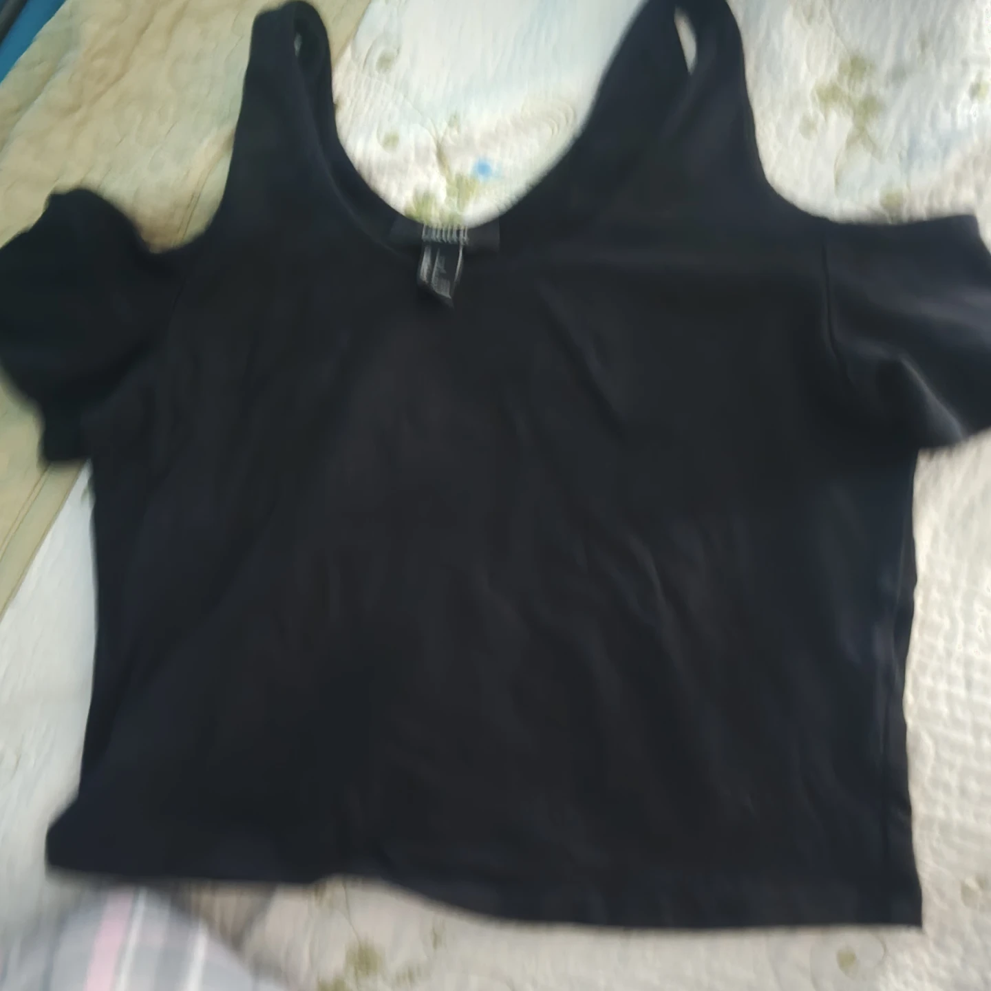 Forever 21 Black Cold Shoulder Top